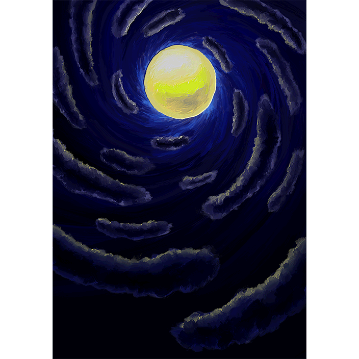 闇夜に照る黄金の月光