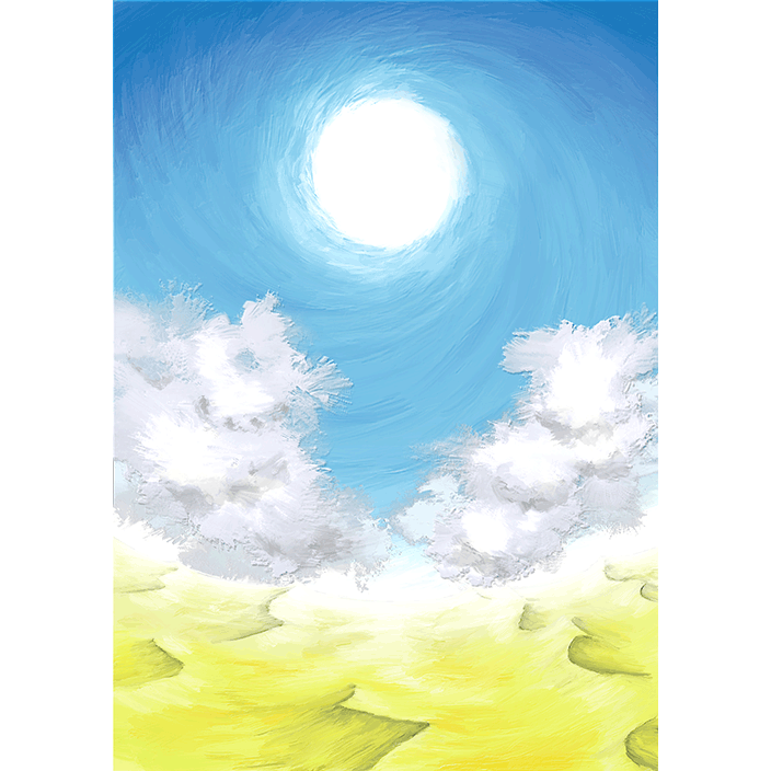 熱砂が広がる黄土の砂漠