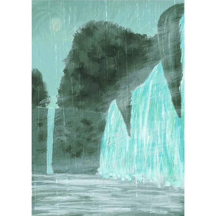 溢れ出る深緑の流水