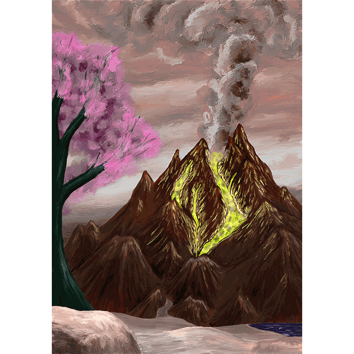 過酷に活きる真紅の火山