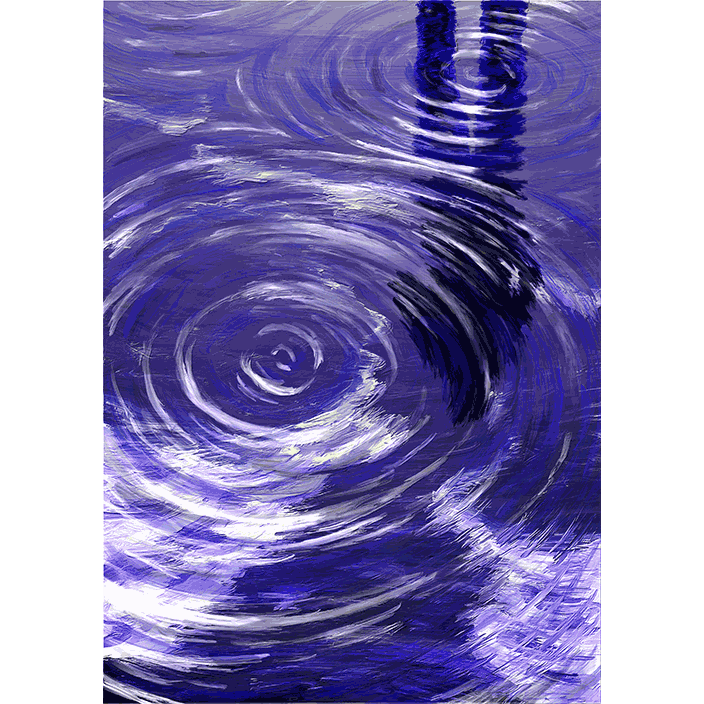 蒼く染まる水溜り