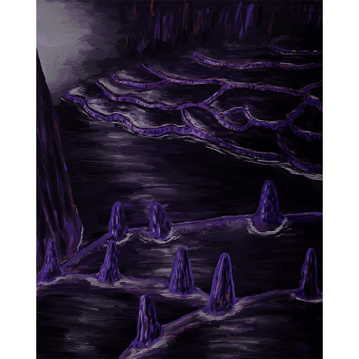 神秘が彩る黒鉄の鍾乳洞