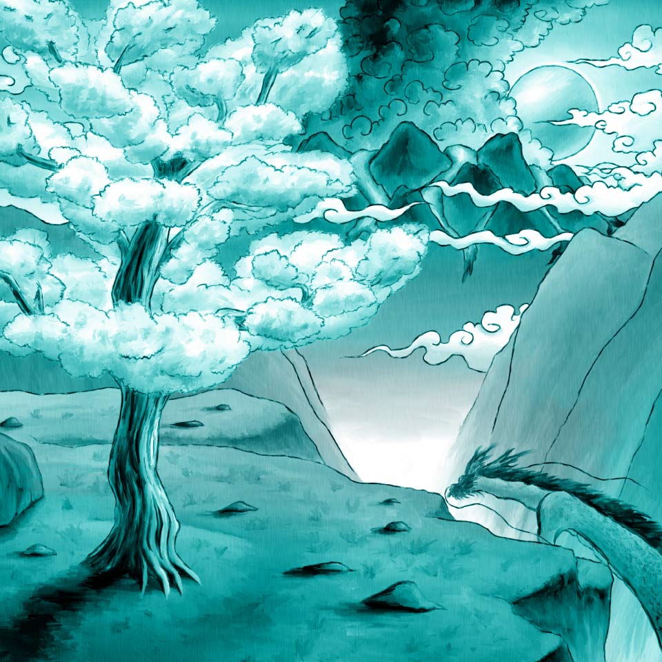 CHERRY BLOSSOMS AND ASO VOLCANO -桜と阿蘇山-