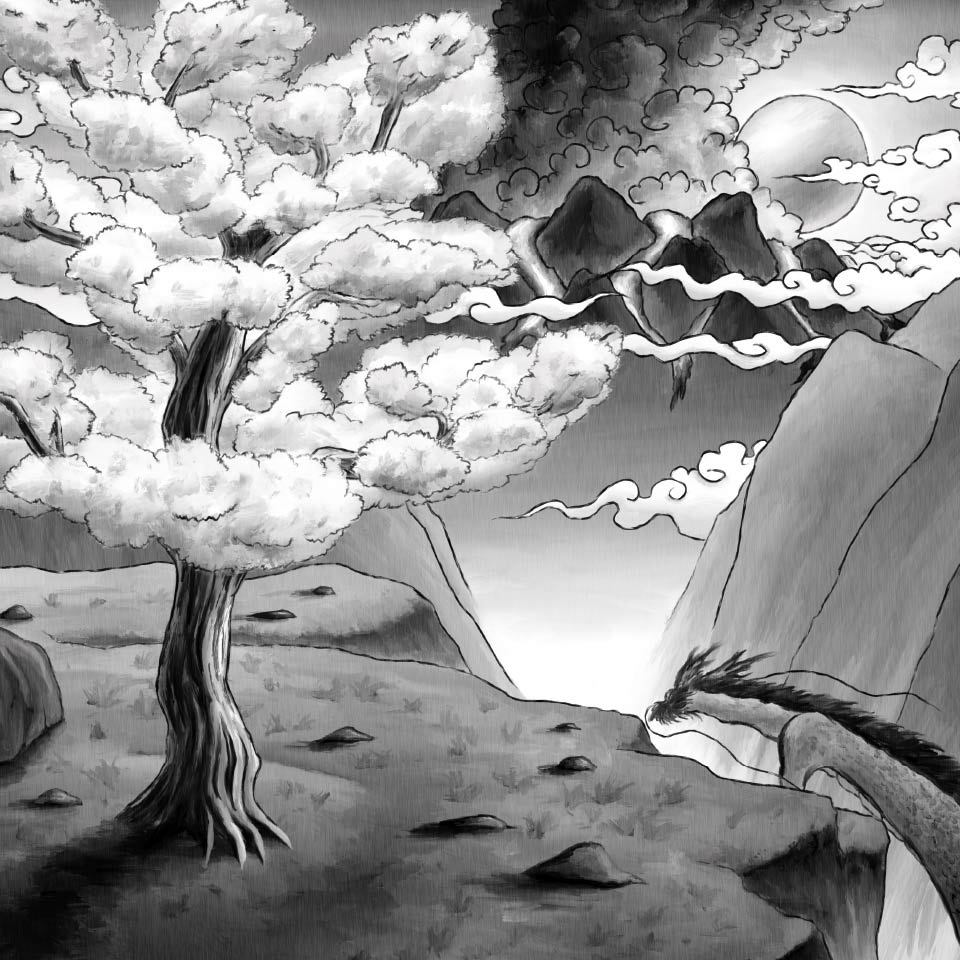 CHERRY BLOSSOMS AND ASO VOLCANO -桜と阿蘇山-