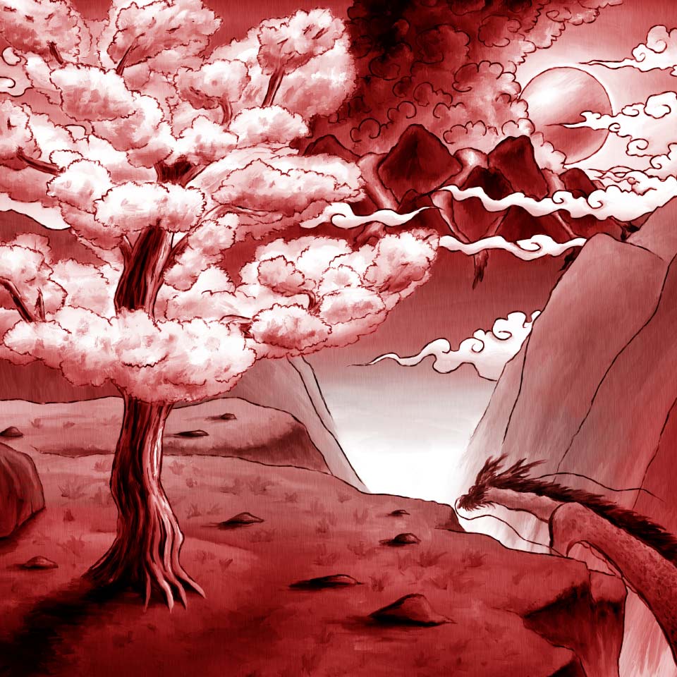 CHERRY BLOSSOMS AND ASO VOLCANO -桜と阿蘇山-