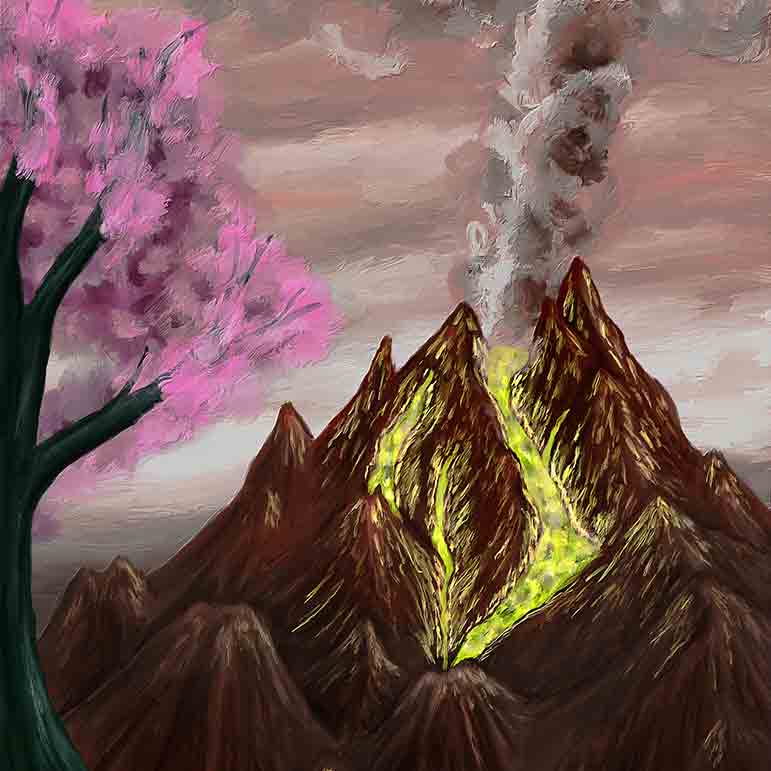 過酷に活きる真紅の火山